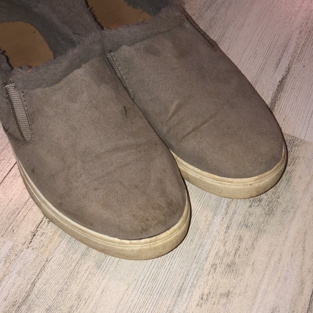 Brash loafer fuzzy slip ons flats gray fuzzy liner size 7 1/2 comfy shoes - Picture 2 of 5